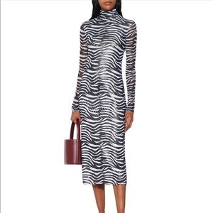 Staud tiger stripe long dress in size XS